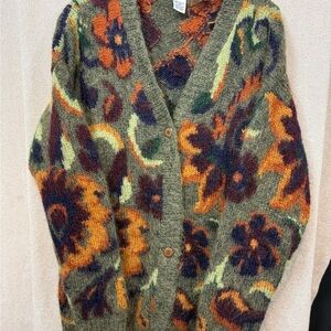 Cozy Floral Knit Cardigan